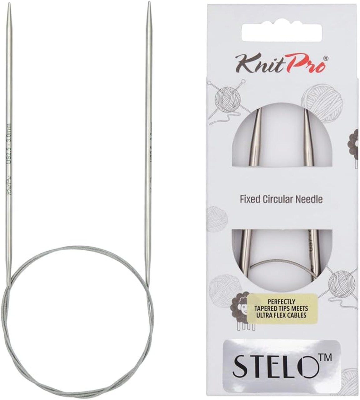 KnitPro Stelo Lace Fixed Circular Knitting Needles 24" Size 0 - 17
